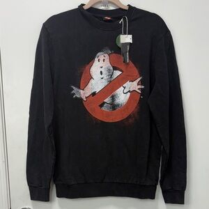 MENS BLACK GHOSTBUSTERS CREWNECK SWEATER!